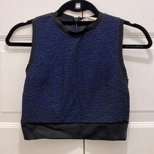 Metallic blue crop top